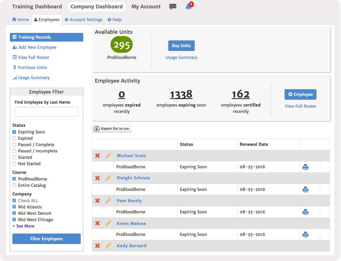 Dashboard: Real-time reporting